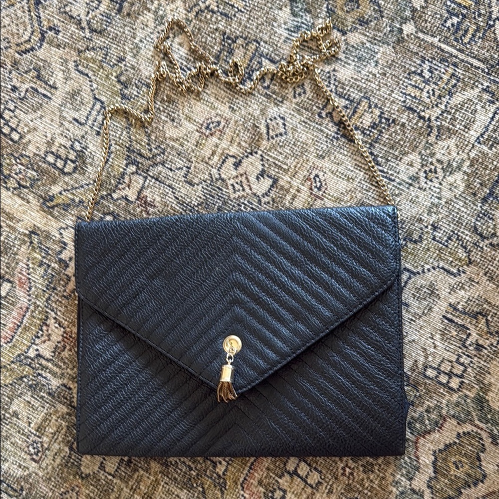 Elegant Black Chain Strap Clutch